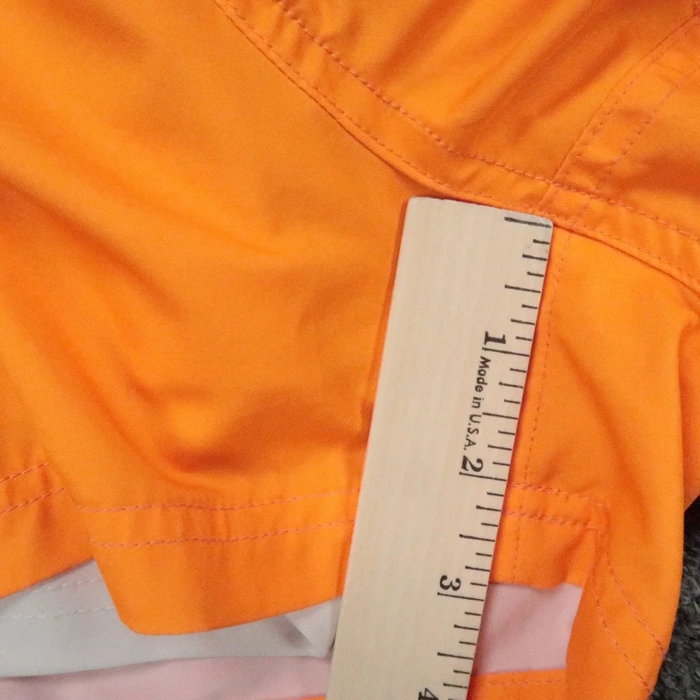 Tucann Swim Shorts Mens XL Orange Lined Zip Pocket Beach Graphic Print